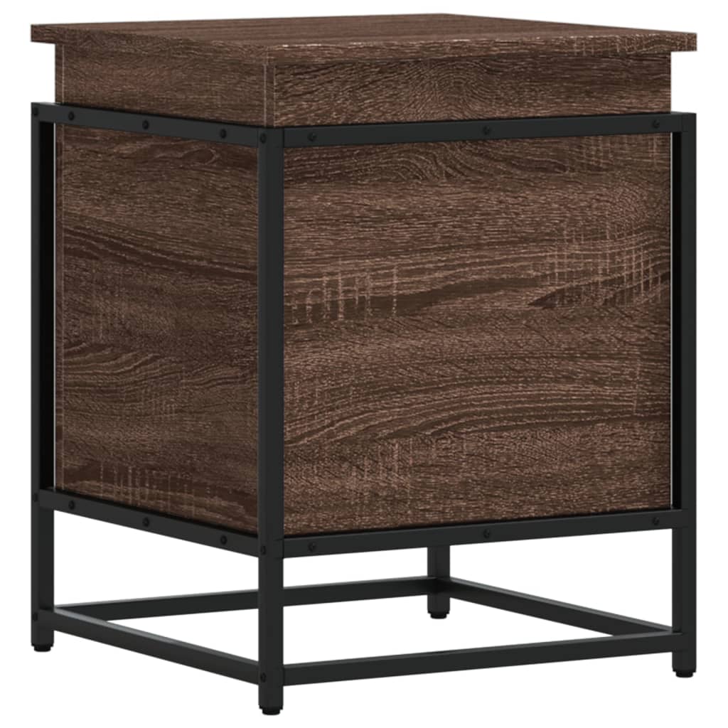 vidaXL Storage Box with Lid Brown Oak 40x40x51.5 cm Engineered Wood