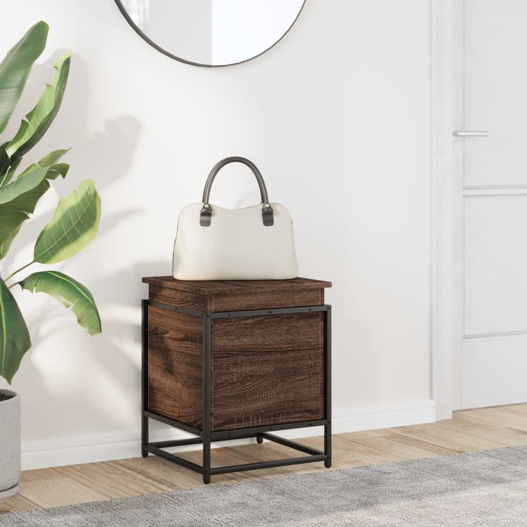 vidaXL Storage Box with Lid Brown Oak 40x40x51.5 cm Engineered Wood