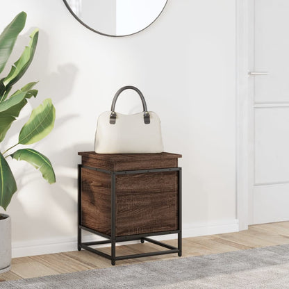 vidaXL Storage Box with Lid Brown Oak 40x40x51.5 cm Engineered Wood
