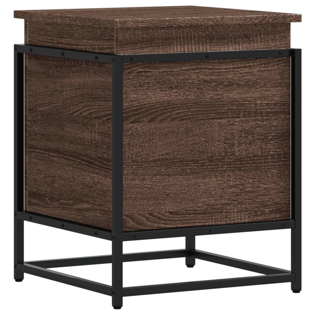 vidaXL Storage Box with Lid Brown Oak 40x40x51.5 cm Engineered Wood