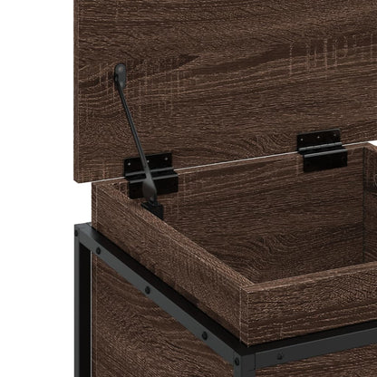 vidaXL Storage Box with Lid Brown Oak 40x40x51.5 cm Engineered Wood