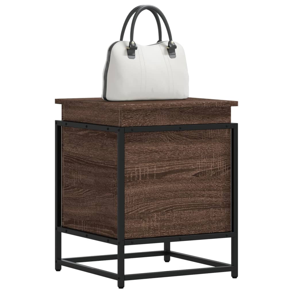 vidaXL Storage Box with Lid Brown Oak 40x40x51.5 cm Engineered Wood