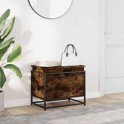 vidaXL Storage Box with Lid Smoked Oak 60x40x51.5 cm Engineered Wood