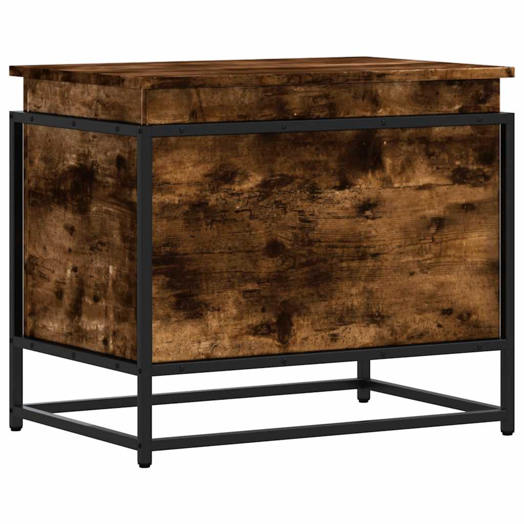 vidaXL Storage Box with Lid Smoked Oak 60x40x51.5 cm Engineered Wood