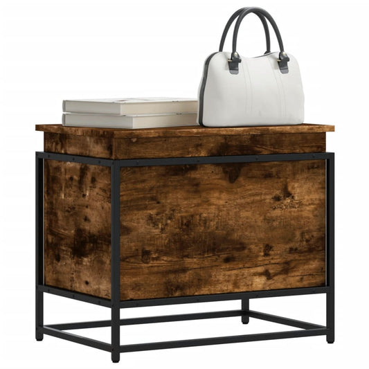 vidaXL Storage Box with Lid Smoked Oak 60x40x51.5 cm Engineered Wood
