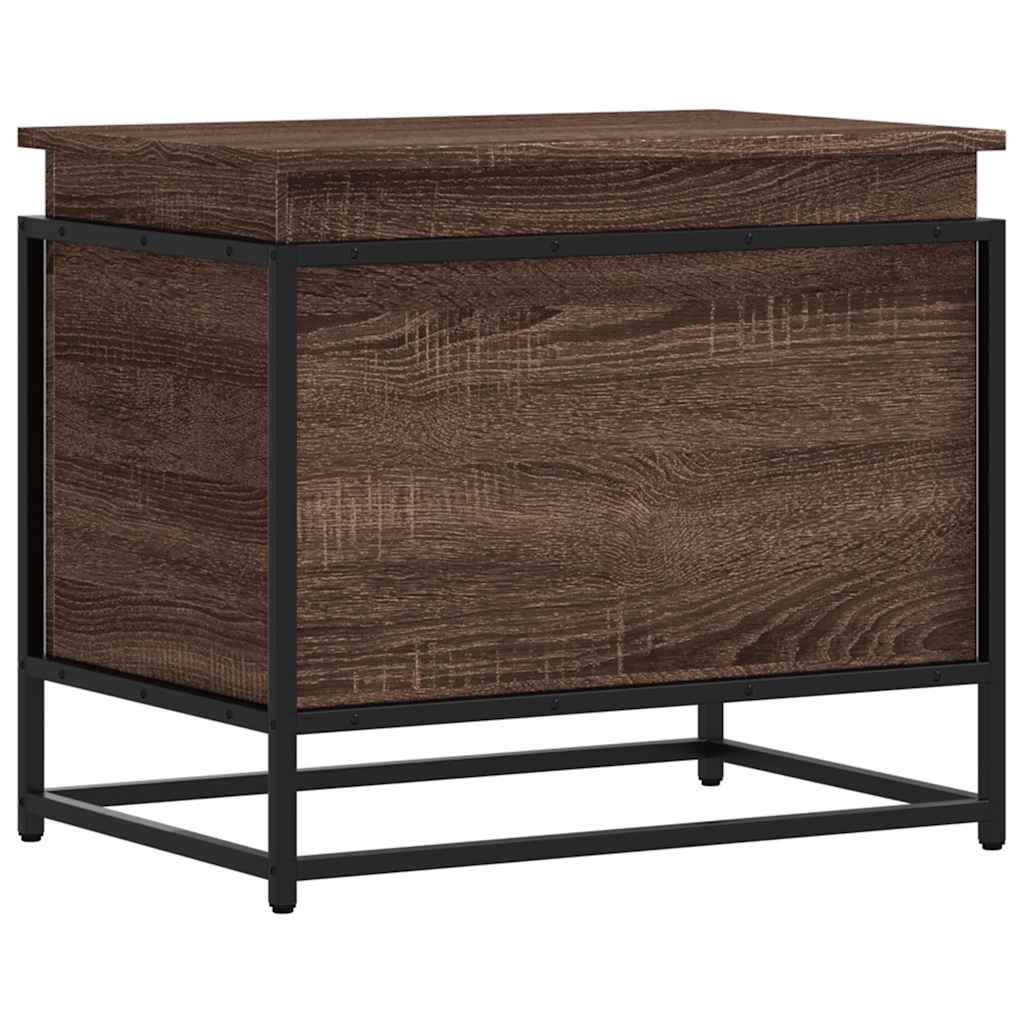 vidaXL Storage Box with Lid Brown Oak 60x40x51.5 cm Engineered Wood