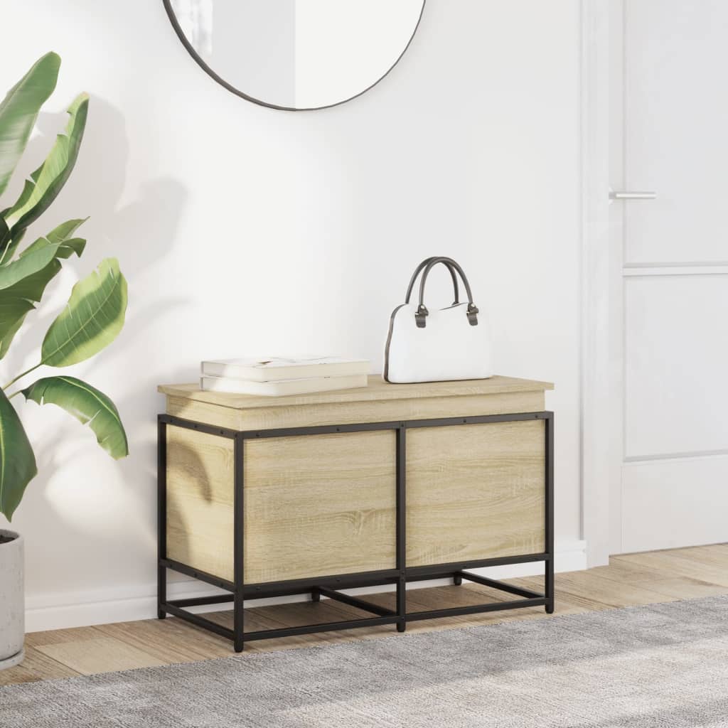 vidaXL Storage Box with Lid Sonoma Oak 80x40x51.5 cm Engineered Wood