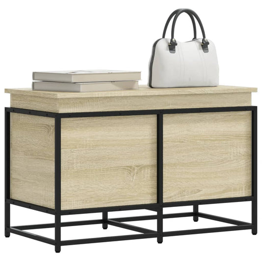 vidaXL Storage Box with Lid Sonoma Oak 80x40x51.5 cm Engineered Wood
