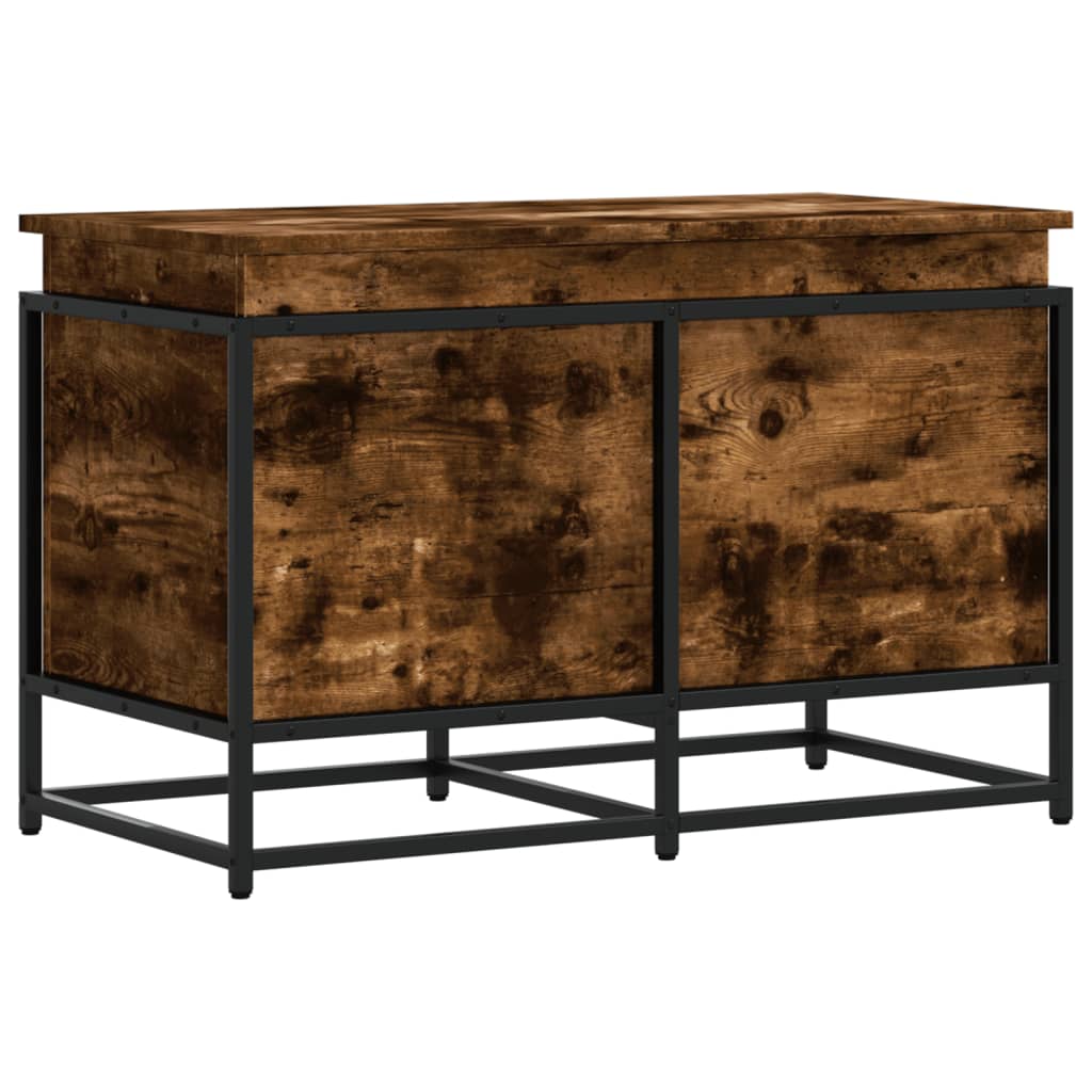 vidaXL Storage Box with Lid Smoked Oak 80x40x51.5 cm Engineered Wood
