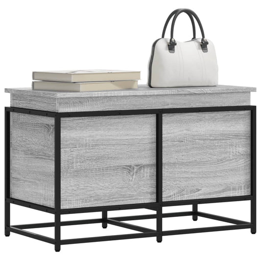 vidaXL Storage Box with Lid Grey Sonoma 80x40x51.5 cm Engineered Wood