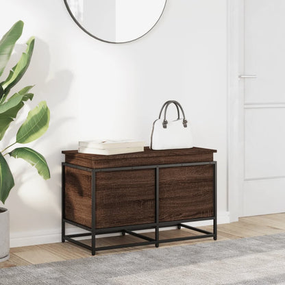 vidaXL Storage Box with Lid Brown Oak 80x40x51.5 cm Engineered Wood