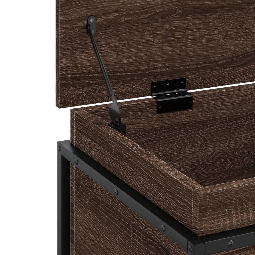 vidaXL Storage Box with Lid Brown Oak 80x40x51.5 cm Engineered Wood