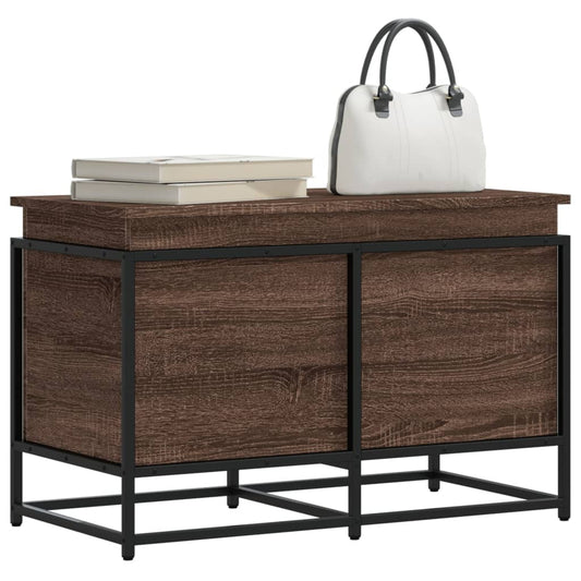vidaXL Storage Box with Lid Brown Oak 80x40x51.5 cm Engineered Wood