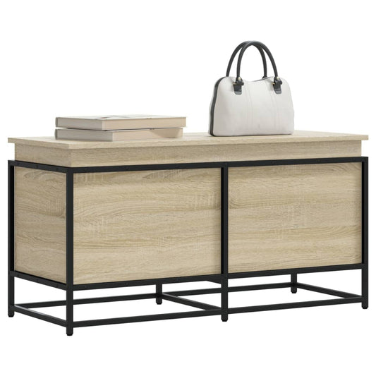 vidaXL Storage Box with Lid Sonoma Oak 100x40x51.5 cm Engineered Wood