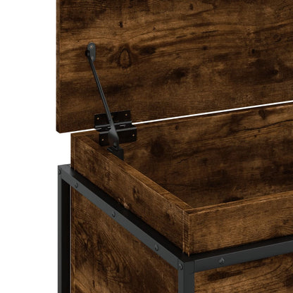 vidaXL Storage Box with Lid Smoked Oak 100x40x51.5 cm Engineered Wood