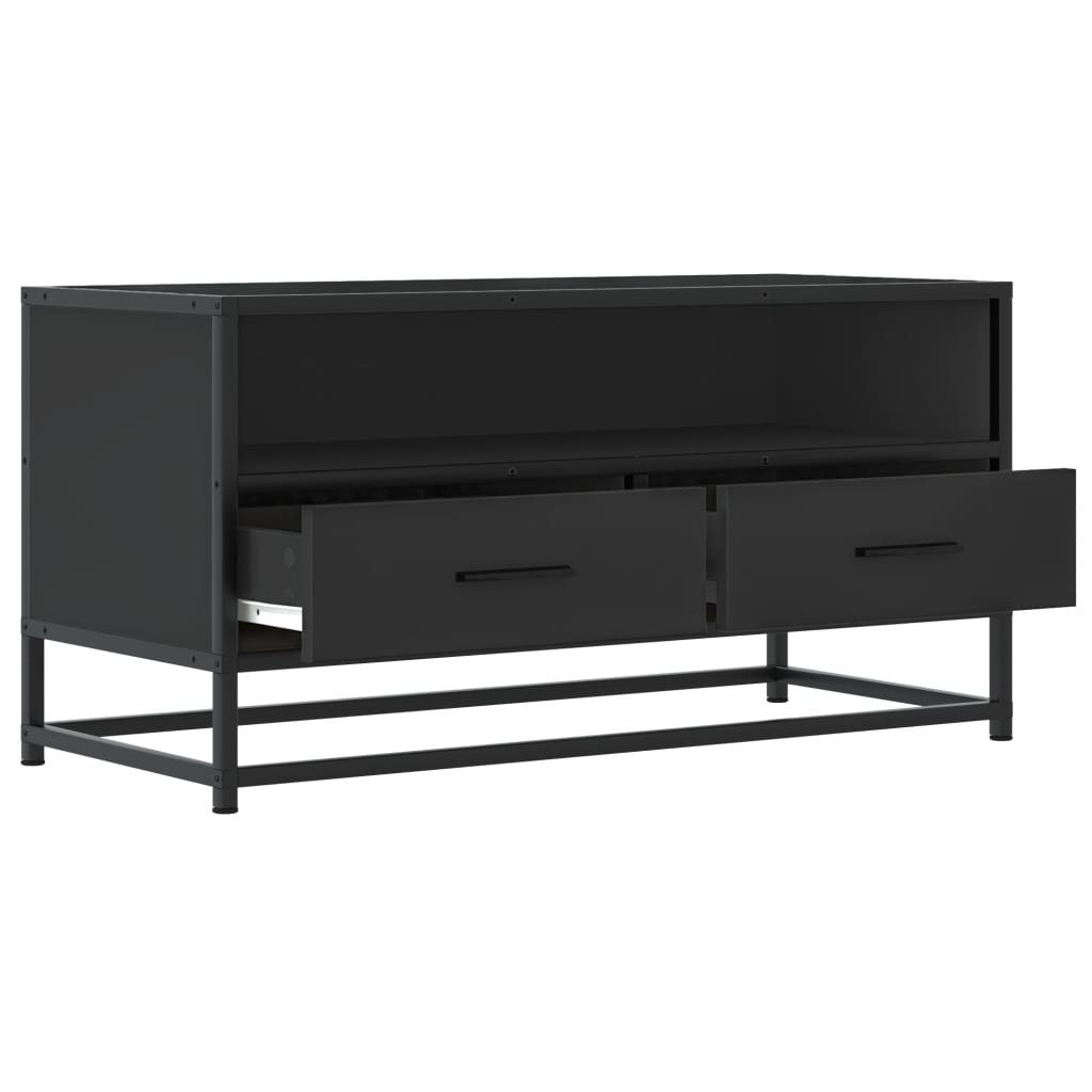 vidaXL TV Cabinet Black 80x34.5x40 cm Engineered Wood and Metal