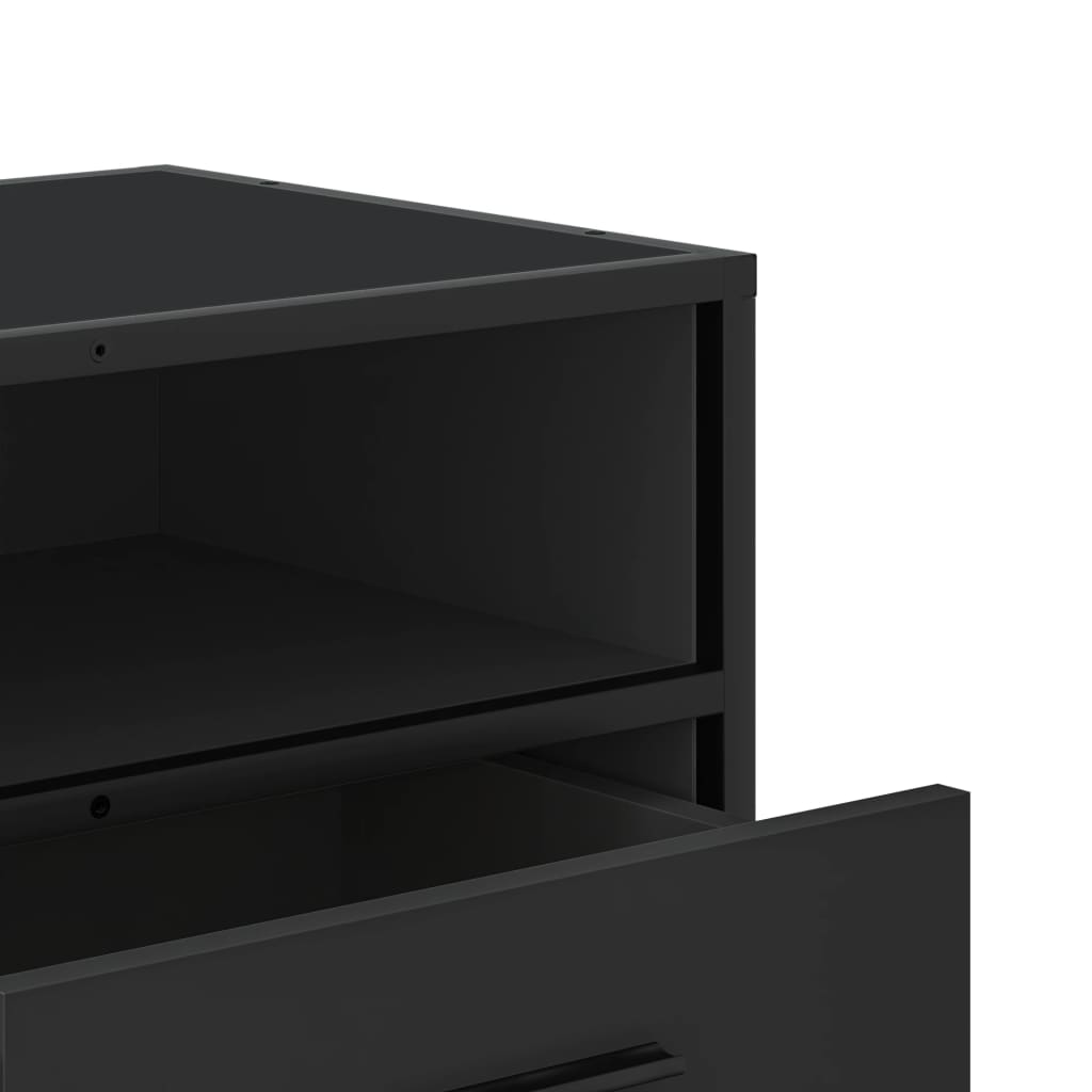 vidaXL TV Cabinet Black 80x34.5x40 cm Engineered Wood and Metal