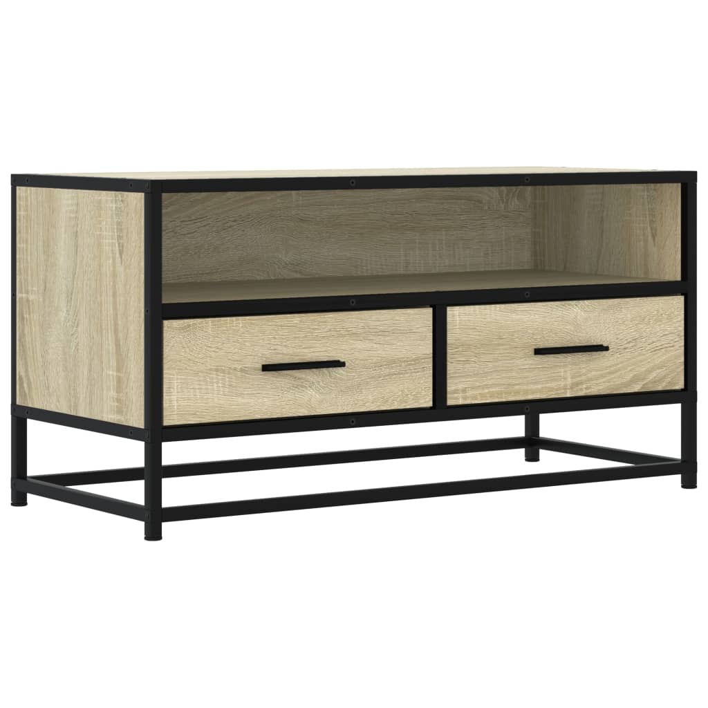 vidaXL TV Cabinet Sonoma Oak 80x34,5x40 cm Engineered Wood and Metal