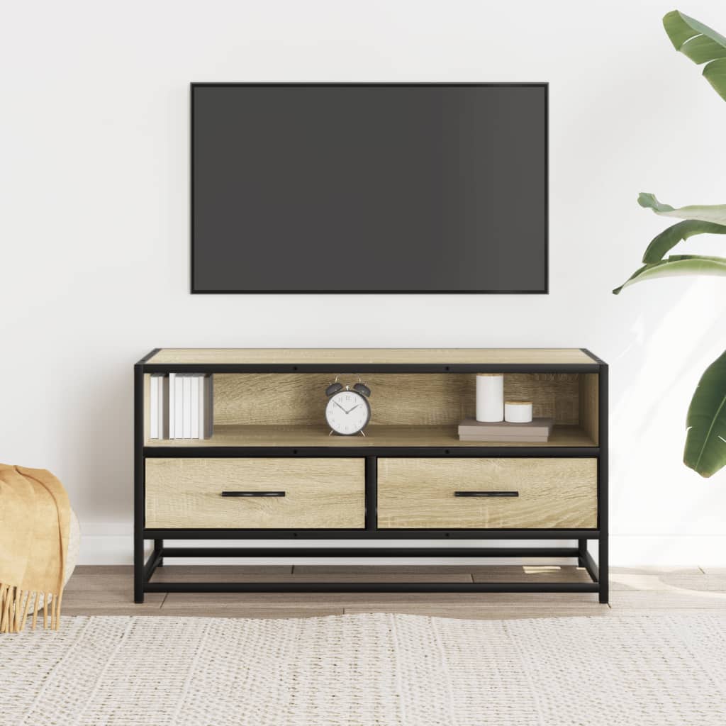 vidaXL TV Cabinet Sonoma Oak 80x34,5x40 cm Engineered Wood and Metal
