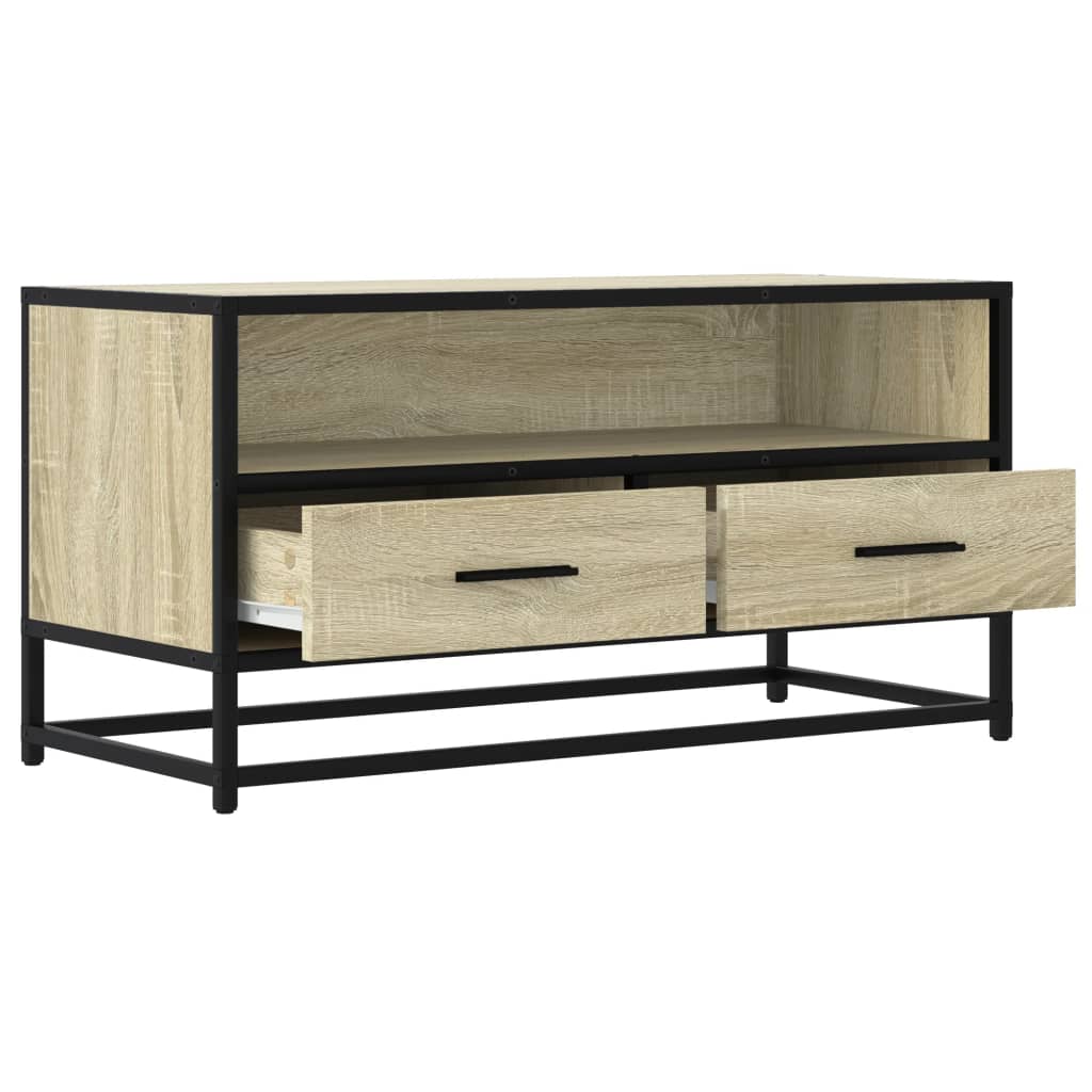 vidaXL TV Cabinet Sonoma Oak 80x34.5x40 cm Engineered Wood and Metal