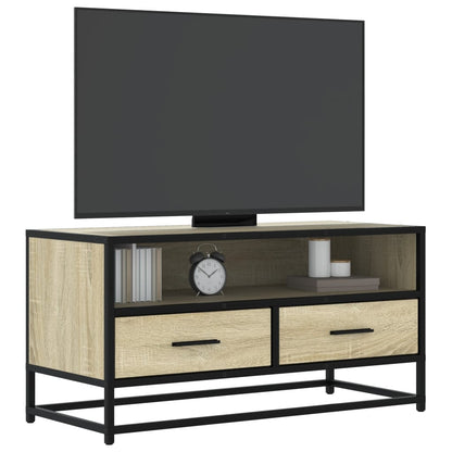 vidaXL TV Cabinet Sonoma Oak 80x34.5x40 cm Engineered Wood and Metal