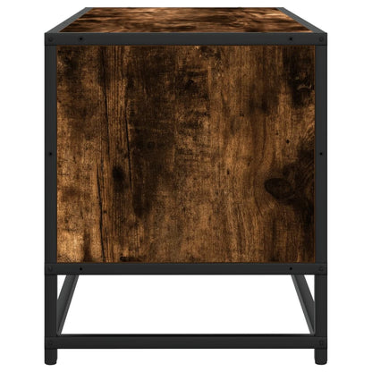 vidaXL TV Cabinet Smoked Oak 80x34.5x40 cm Engineered Wood and Metal