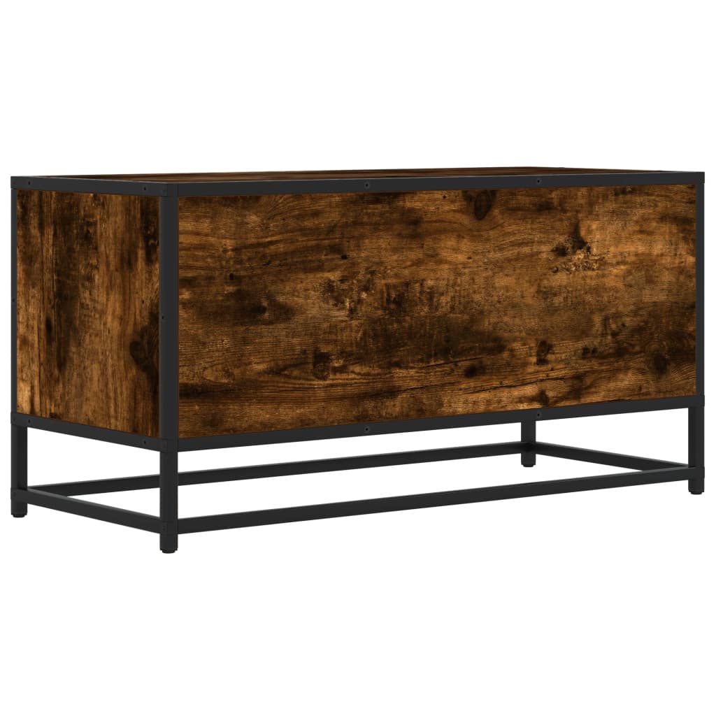 vidaXL TV Cabinet Smoked Oak 80x34.5x40 cm Engineered Wood and Metal