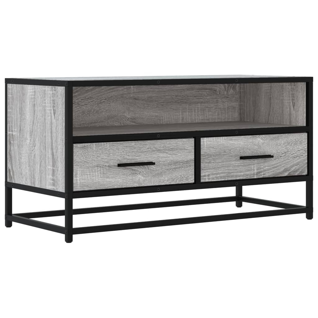 vidaXL TV Cabinet Grey Sonoma 80x34,5x40 cm Engineered Wood and Metal