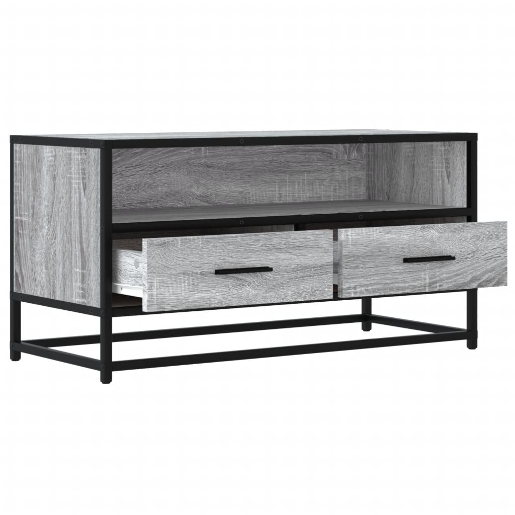 vidaXL TV Cabinet Grey Sonoma 80x34.5x40 cm Engineered Wood and Metal