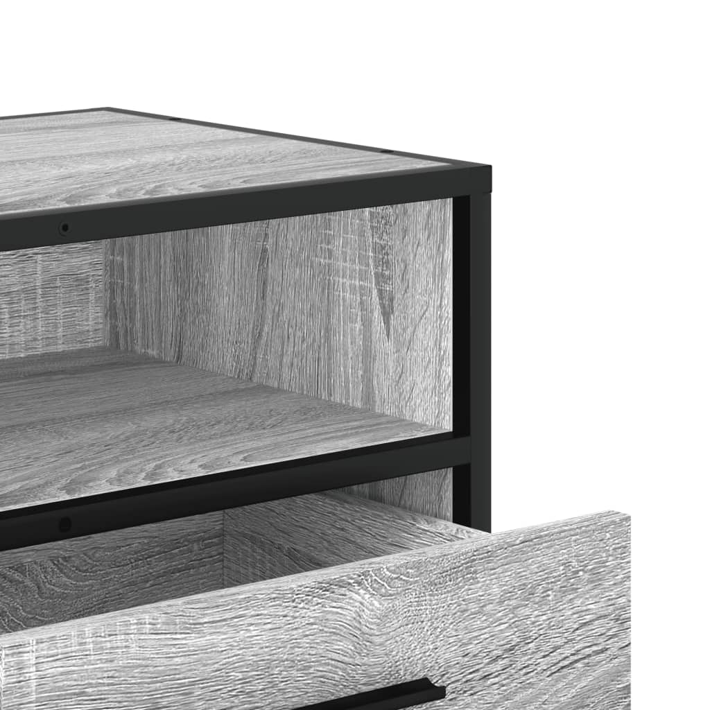 vidaXL TV Cabinet Grey Sonoma 80x34.5x40 cm Engineered Wood and Metal