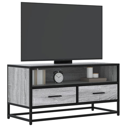 vidaXL TV Cabinet Grey Sonoma 80x34.5x40 cm Engineered Wood and Metal