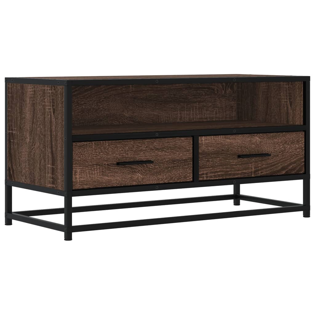 vidaXL TV Cabinet Brown Oak 80x34,5x40 cm Engineered Wood and Metal