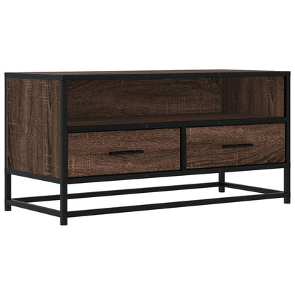 vidaXL TV Cabinet Brown Oak 80x34,5x40 cm Engineered Wood and Metal