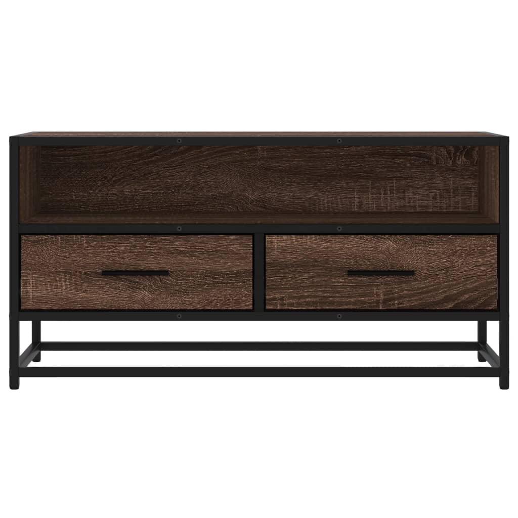 vidaXL TV Cabinet Brown Oak 80x34.5x40 cm Engineered Wood and Metal