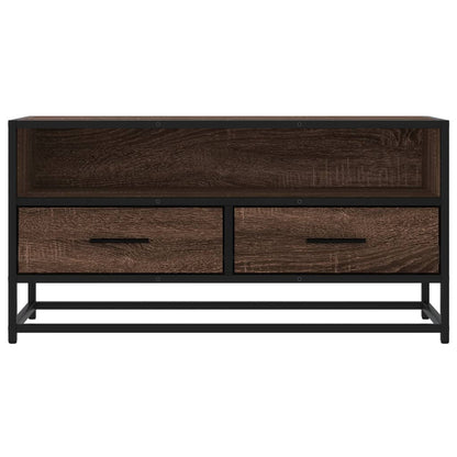 vidaXL TV Cabinet Brown Oak 80x34.5x40 cm Engineered Wood and Metal
