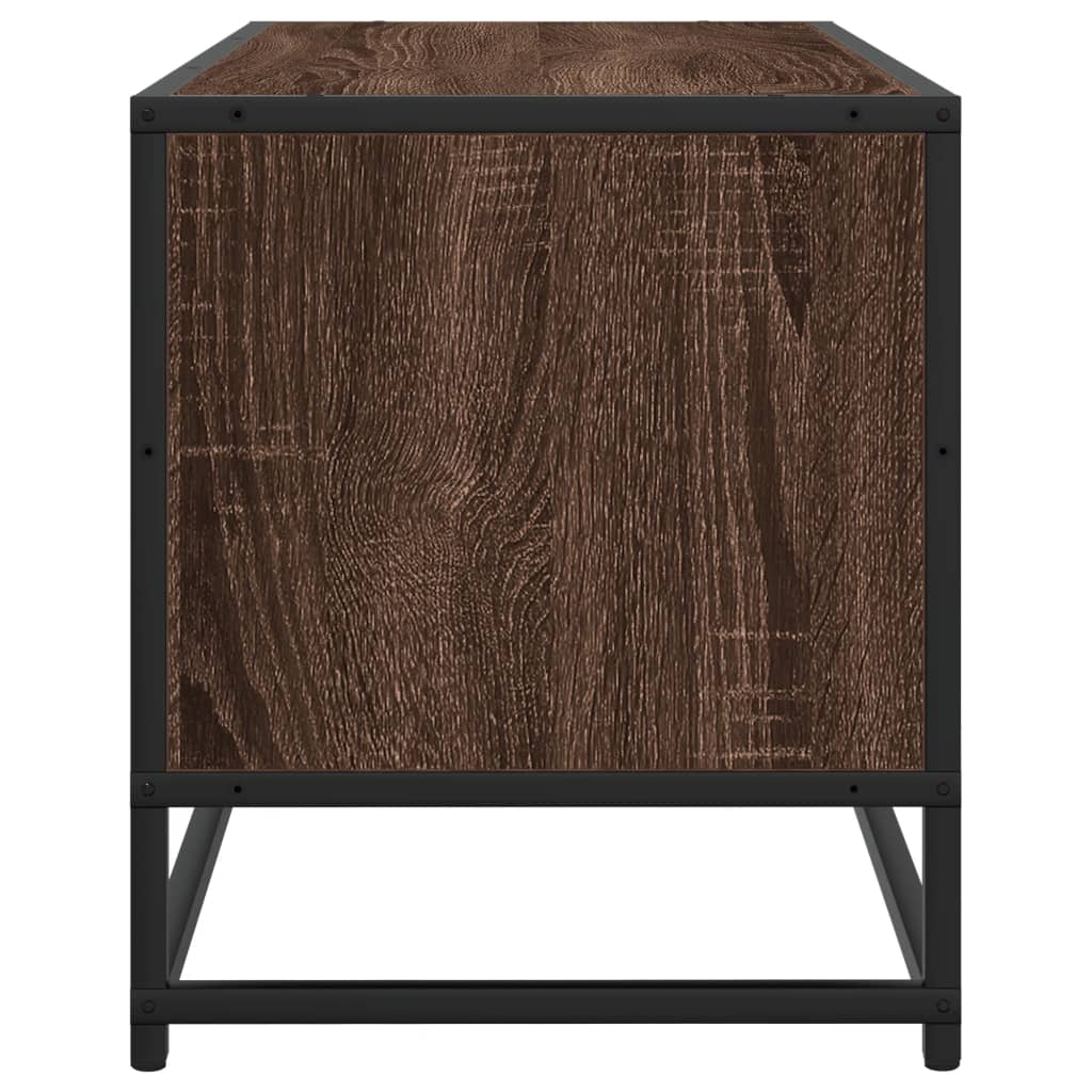 vidaXL TV Cabinet Brown Oak 80x34,5x40 cm Engineered Wood and Metal