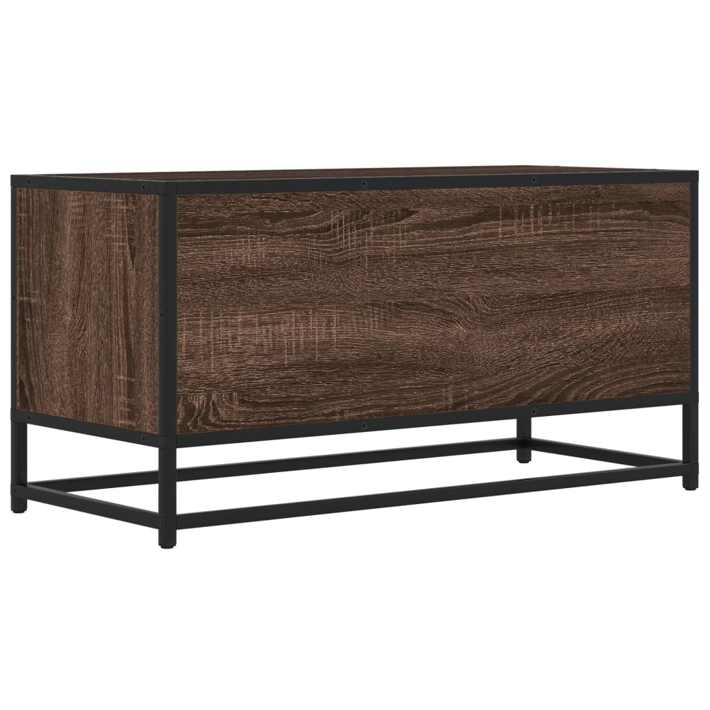 vidaXL TV Cabinet Brown Oak 80x34,5x40 cm Engineered Wood and Metal