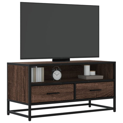 vidaXL TV Cabinet Brown Oak 80x34,5x40 cm Engineered Wood and Metal