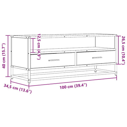 vidaXL TV Cabinet Black 100x34.5x40 cm Engineered Wood and Metal
