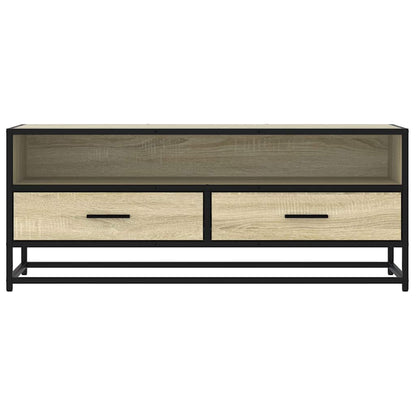 vidaXL TV Cabinet Sonoma Oak 100x34.5x40 cm Engineered Wood and Metal