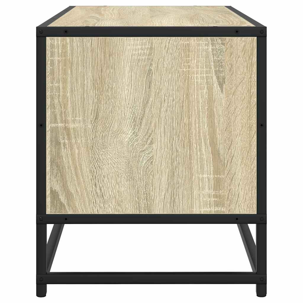 vidaXL TV Cabinet Sonoma Oak 100x34.5x40 cm Engineered Wood and Metal
