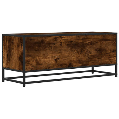 vidaXL TV Cabinet Smoked Oak 100x34.5x40 cm Engineered Wood and Metal