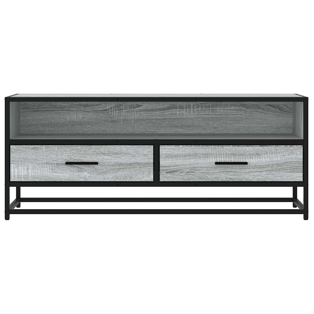 vidaXL TV Cabinet Grey Sonoma 100x34,5x40 cm Engineered Wood and Metal