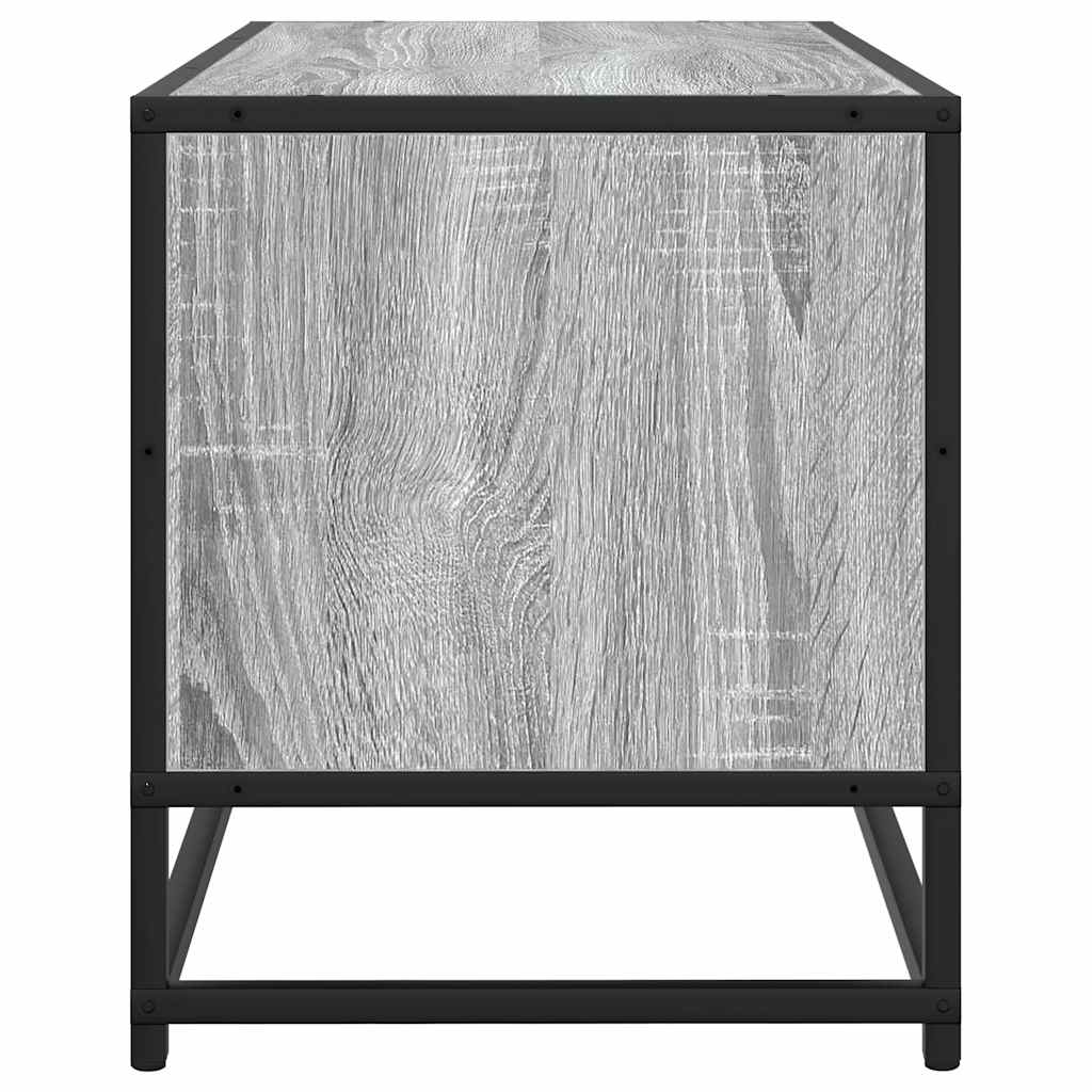 vidaXL TV Cabinet Grey Sonoma 100x34.5x40 cm Engineered Wood and Metal