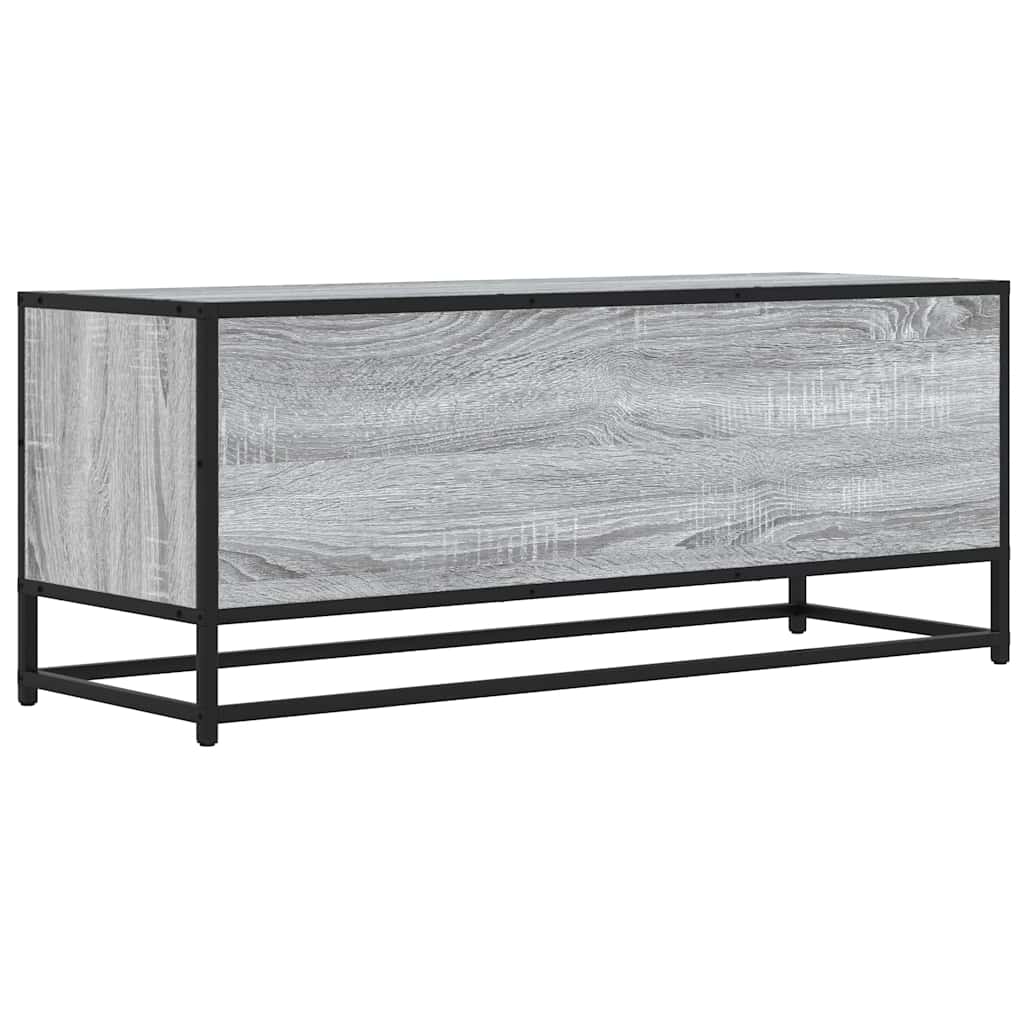 vidaXL TV Cabinet Grey Sonoma 100x34,5x40 cm Engineered Wood and Metal