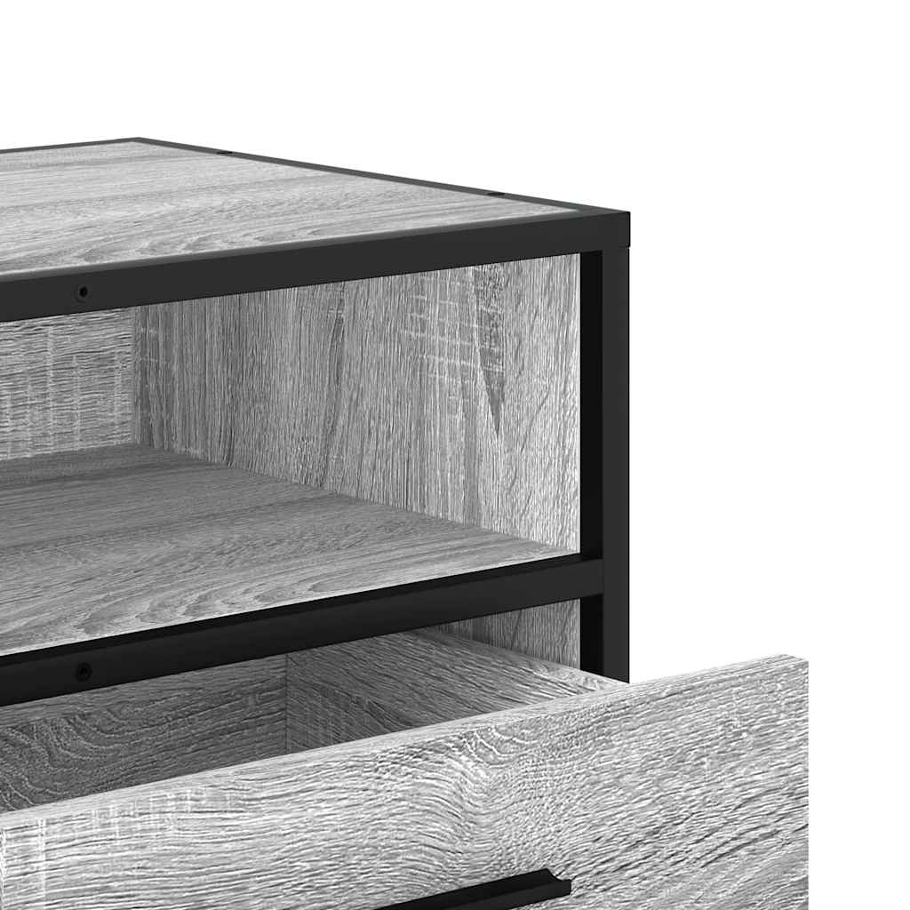 vidaXL TV Cabinet Grey Sonoma 100x34.5x40 cm Engineered Wood and Metal