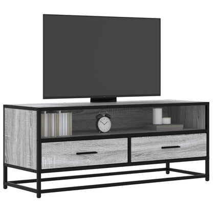 vidaXL TV Cabinet Grey Sonoma 100x34,5x40 cm Engineered Wood and Metal