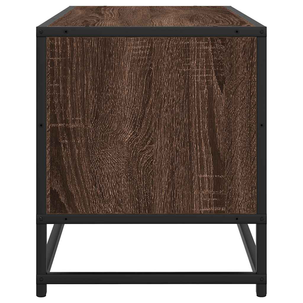 vidaXL TV Cabinet Brown Oak 100x34.5x40 cm Engineered Wood and Metal