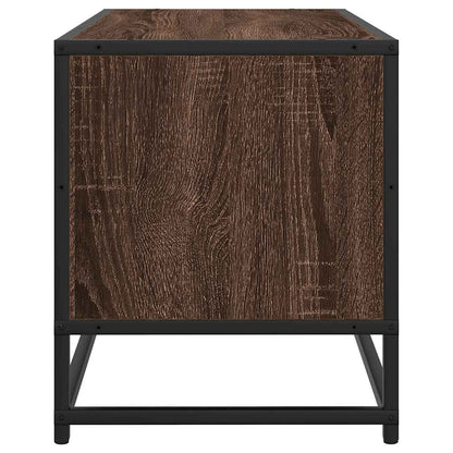 vidaXL TV Cabinet Brown Oak 100x34.5x40 cm Engineered Wood and Metal