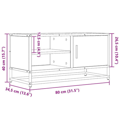 vidaXL TV Cabinet Sonoma Oak 80x34.5x40 cm Engineered Wood and Metal